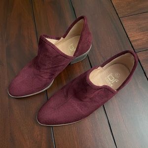 Festive Burgundy Suede Heeled Boots or Booties